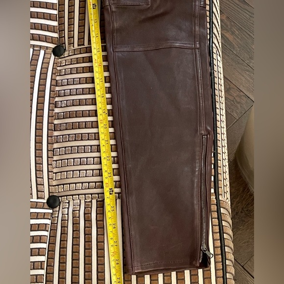 Ralph Lauren Black Label 2014 Original Sample Brown Leather Moto Pants - Picture 12 of 13